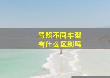 驾照不同车型有什么区别吗