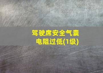 驾驶席安全气囊电阻过低(1级)