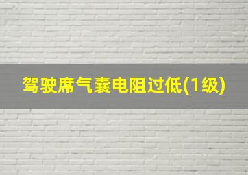 驾驶席气囊电阻过低(1级)