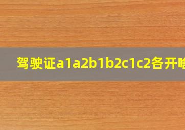 驾驶证a1a2b1b2c1c2各开啥车