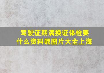 驾驶证期满换证体检要什么资料呢图片大全上海