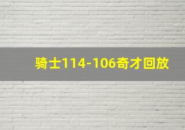 骑士114-106奇才回放