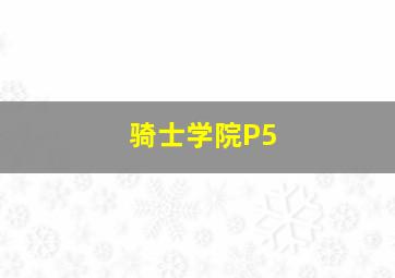 骑士学院P5