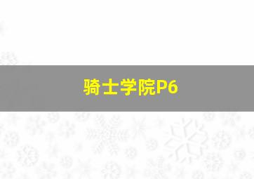 骑士学院P6