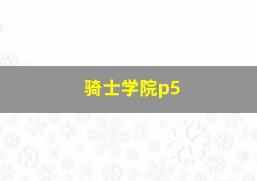 骑士学院p5