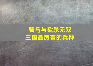 骑马与砍杀无双三国最厉害的兵种