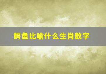 鳄鱼比喻什么生肖数字