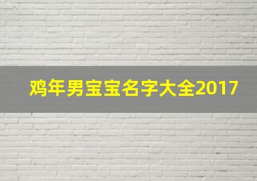 鸡年男宝宝名字大全2017