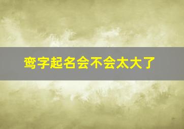 鸾字起名会不会太大了