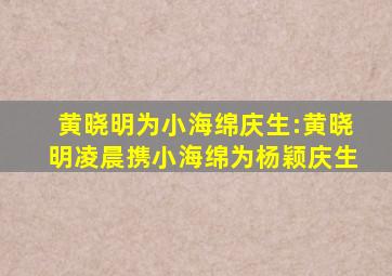 黄晓明为小海绵庆生:黄晓明凌晨携小海绵为杨颖庆生