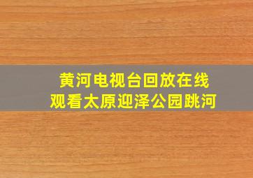 黄河电视台回放在线观看太原迎泽公园跳河