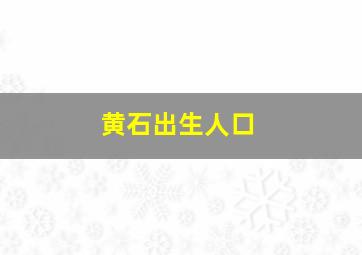 黄石出生人口