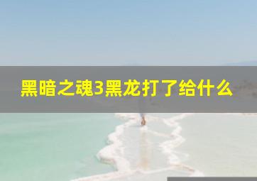 黑暗之魂3黑龙打了给什么