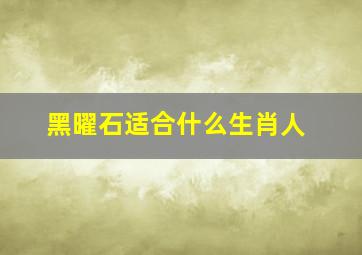 黑曜石适合什么生肖人