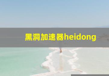 黑洞加速器heidong