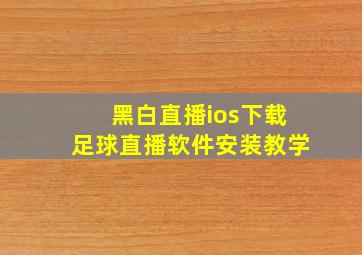 黑白直播ios下载足球直播软件安装教学