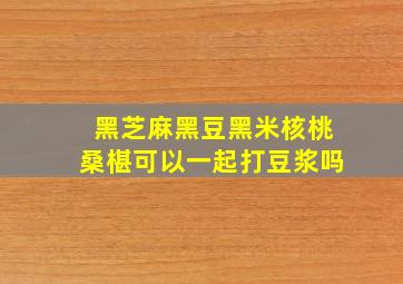 黑芝麻黑豆黑米核桃桑椹可以一起打豆浆吗