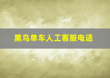 黑鸟单车人工客服电话