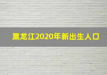 黑龙江2020年新出生人口