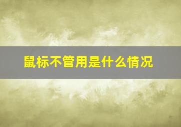 鼠标不管用是什么情况