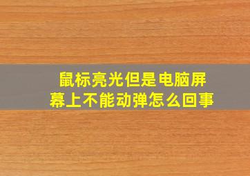 鼠标亮光但是电脑屏幕上不能动弹怎么回事