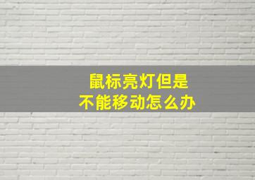 鼠标亮灯但是不能移动怎么办