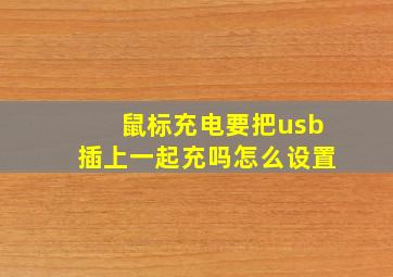 鼠标充电要把usb插上一起充吗怎么设置