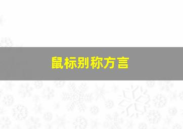 鼠标别称方言