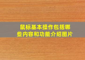 鼠标基本操作包括哪些内容和功能介绍图片