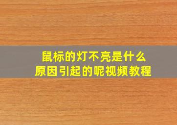 鼠标的灯不亮是什么原因引起的呢视频教程