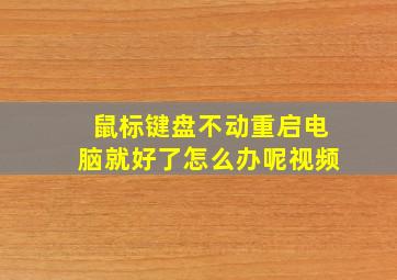 鼠标键盘不动重启电脑就好了怎么办呢视频