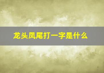 龙头凤尾打一字是什么