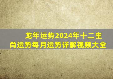 龙年运势2024年十二生肖运势每月运势详解视频大全