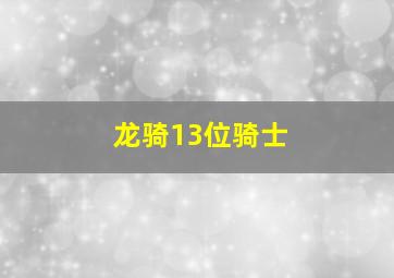 龙骑13位骑士