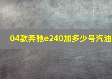 04款奔驰e240加多少号汽油