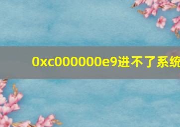 0xc000000e9进不了系统