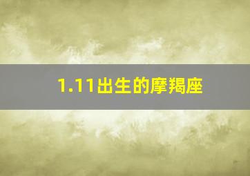 1.11出生的摩羯座