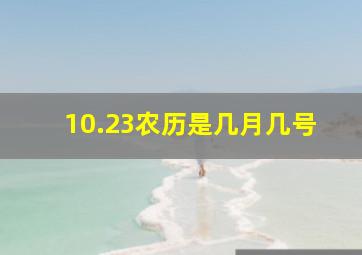 10.23农历是几月几号