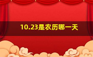 10.23是农历哪一天