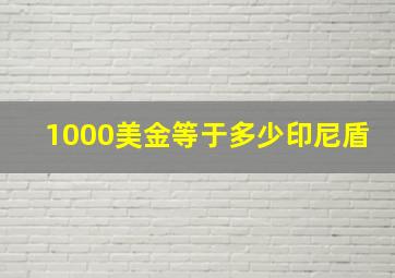 1000美金等于多少印尼盾