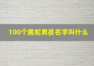 100个属蛇男孩名字叫什么