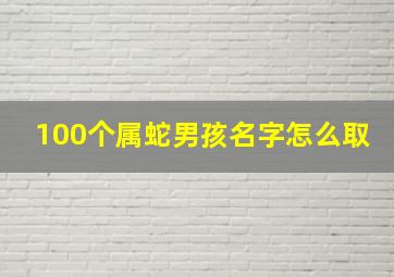 100个属蛇男孩名字怎么取