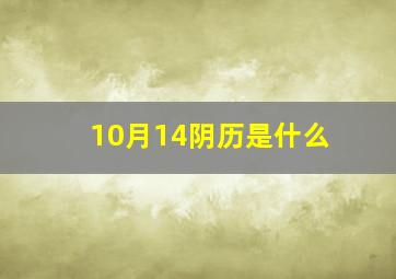 10月14阴历是什么