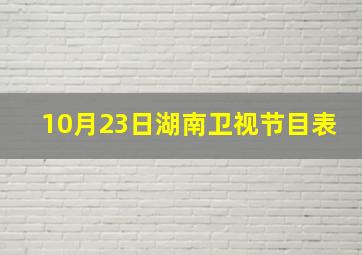 10月23日湖南卫视节目表