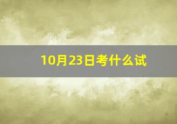 10月23日考什么试