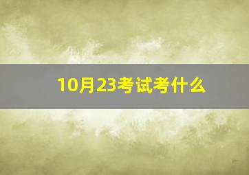 10月23考试考什么