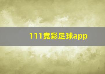 111竞彩足球app