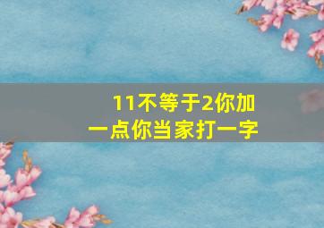 11不等于2你加一点你当家打一字