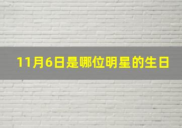 11月6日是哪位明星的生日