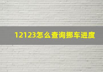 12123怎么查询挪车进度